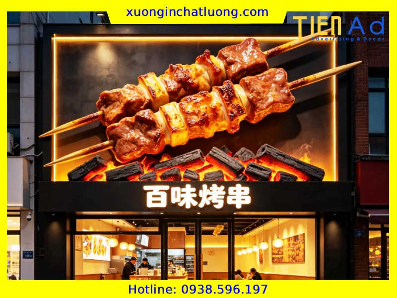 Sản Xuất Mô Hình Thịt Xiên Nướng Khổng Lồ Bằng Composite