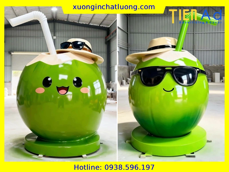 Sản Xuất Mô Hình Trái Dừa Composite Theo Yêu Cầu