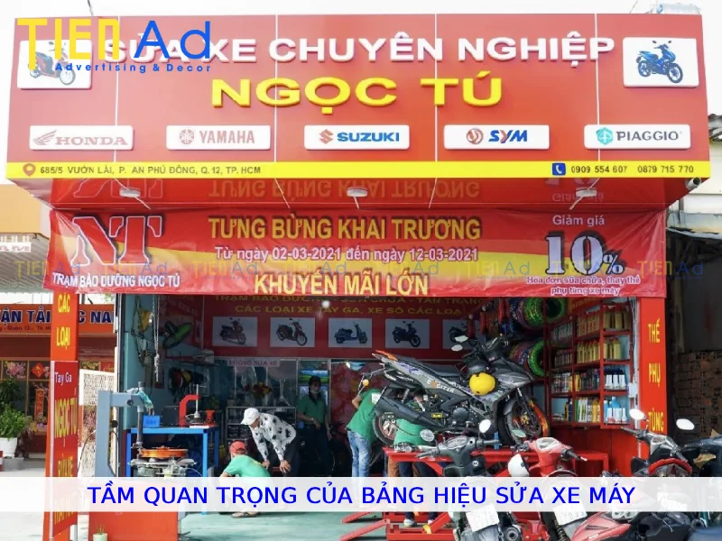 Tầm quan trọng của bảng hiệu sửa xe máy