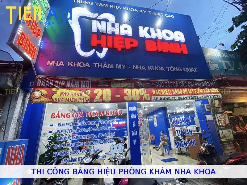 Thi công bảng hiệu phòng khám nha khoa
