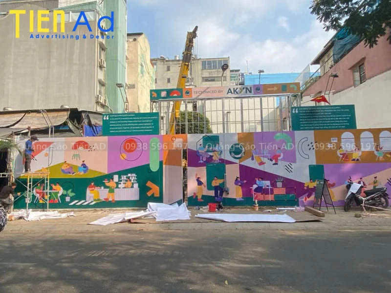 Thi công hoarding cho CĐT AKYN ở Quận 3 - 2