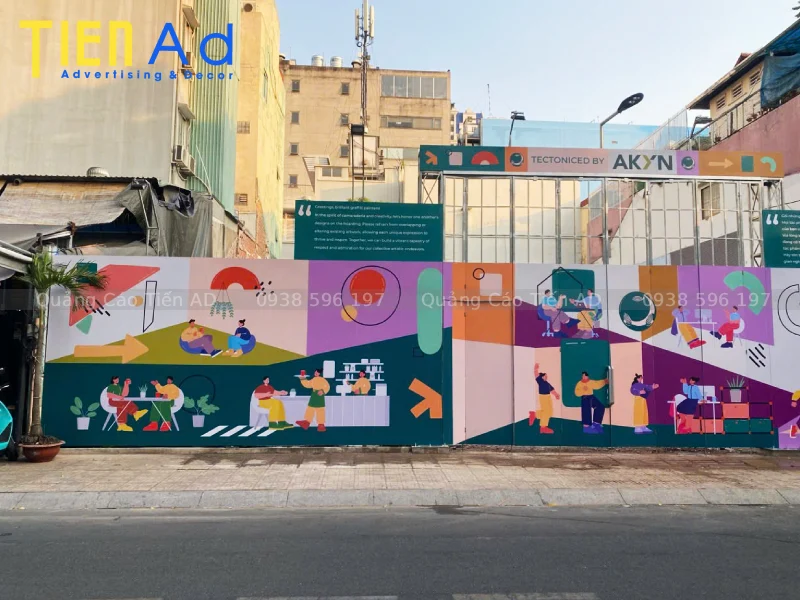 Thi công hoarding cho CĐT AKYN ở Quận 3 - 3