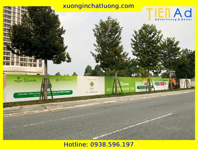 Thi công hoarding dự án Midori Park Square cho Becamex Tokyu