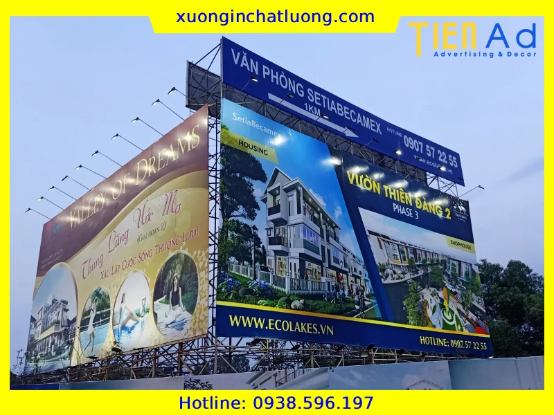 Thi công thay bạt pano quảng cáo dự án bất động sản giá rẻ