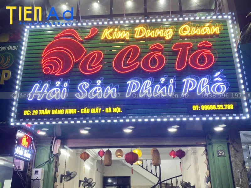 Thiết kế biển quảng cáo chữ nổi đèn LED như thế nào để thu hút khách từ xa