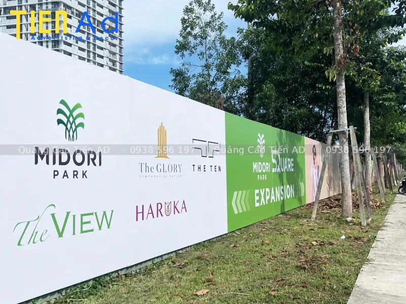 Thông tin thi công hoarding dự án Midori Park The Glory cho Becamex Tokyu