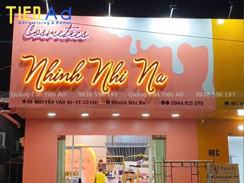 Tiến AD nhận thiết kế và thi công bảng hiệu mỹ phẩm trọn gói giá tốt tại TP.HCM