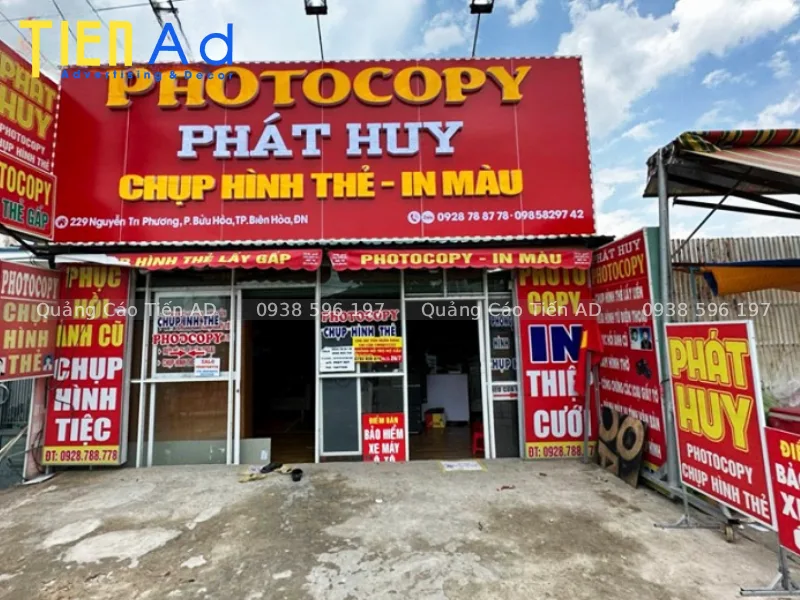 Tiến AD nhận thiết kế và thi công bảng hiệu photocopy trọn gói, giá rẻ tại TP.HCM