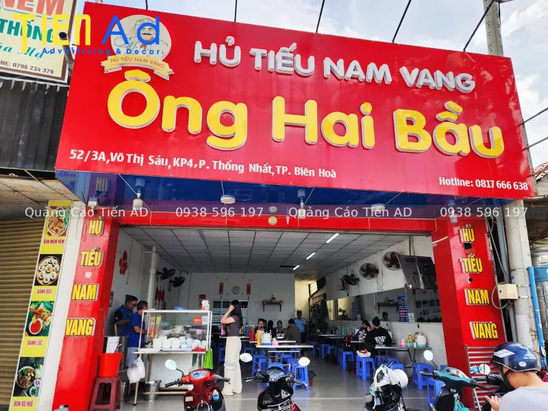 Tiến AD thi công bảng hiệu hủ tiếu trọn gói, giá cạnh tranh tại TP.HCM