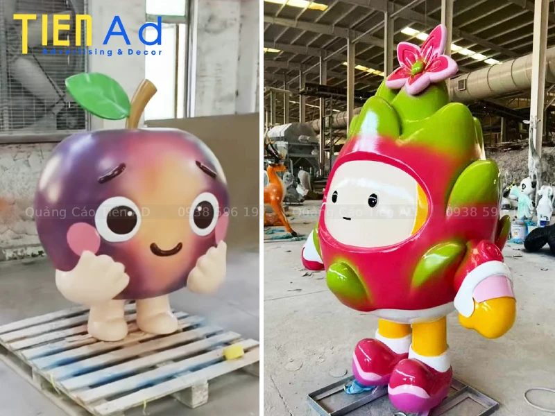 Ứng dụng mô hình trái cây khổng lồ bằng composite