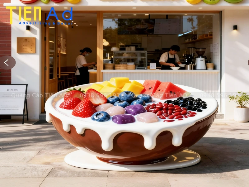 Ứng dụng phổ biến của mô hình tô chè khổng lồ trong quảng cáo và trang trí