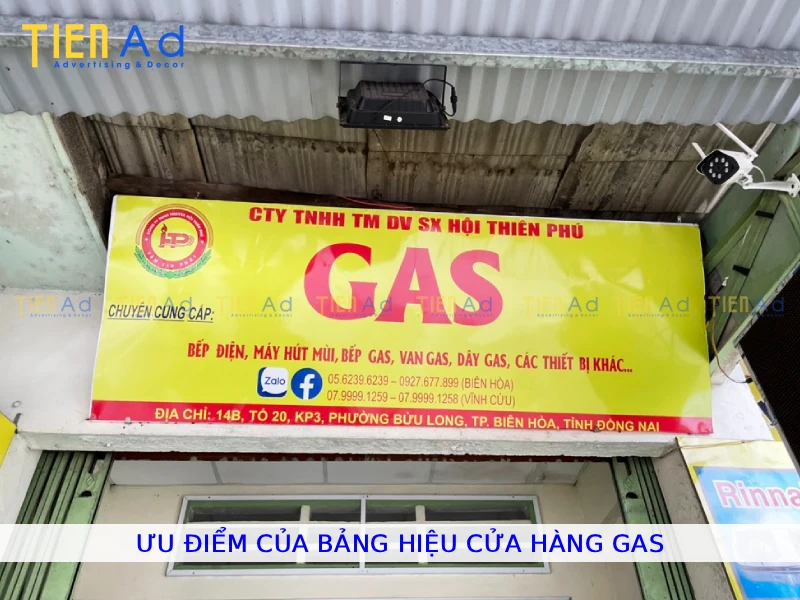 Ưu điểm của bảng hiệu cửa hàng gas