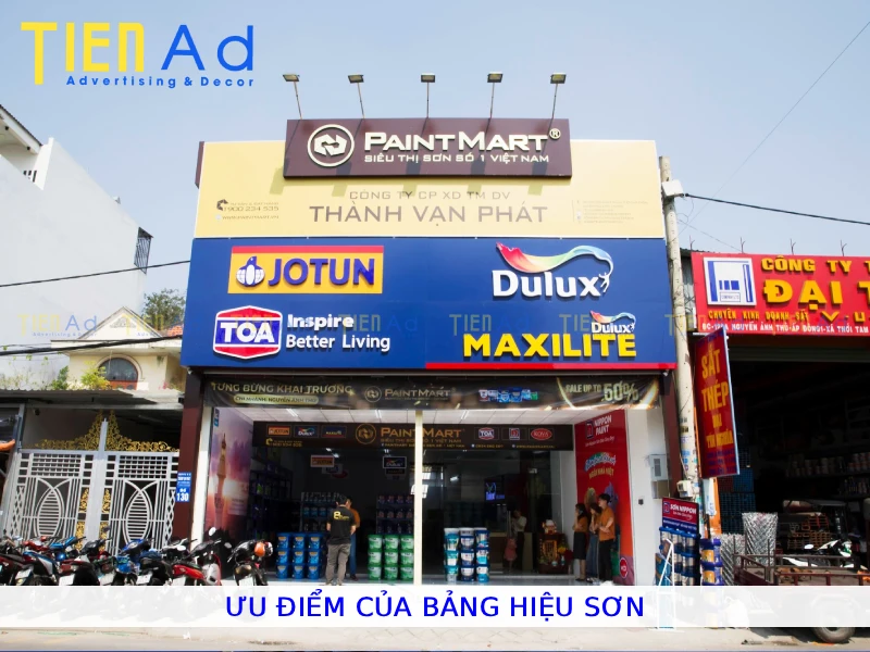 Ưu điểm của bảng hiệu sơn
