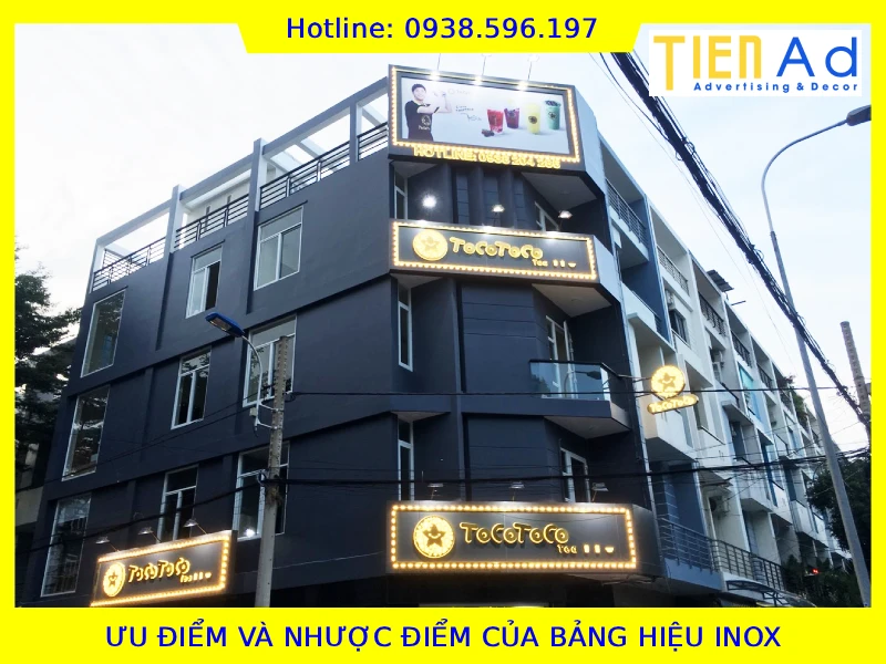 Ưu điểm và nhược điểm của bảng hiệu inox
