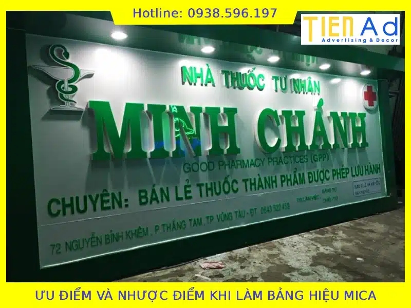 Ưu điểm và nhược điểm khi làm bảng hiệu mica