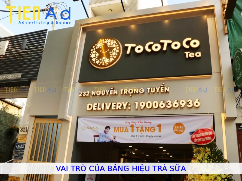 Vai trò của bảng hiệu trà sữa