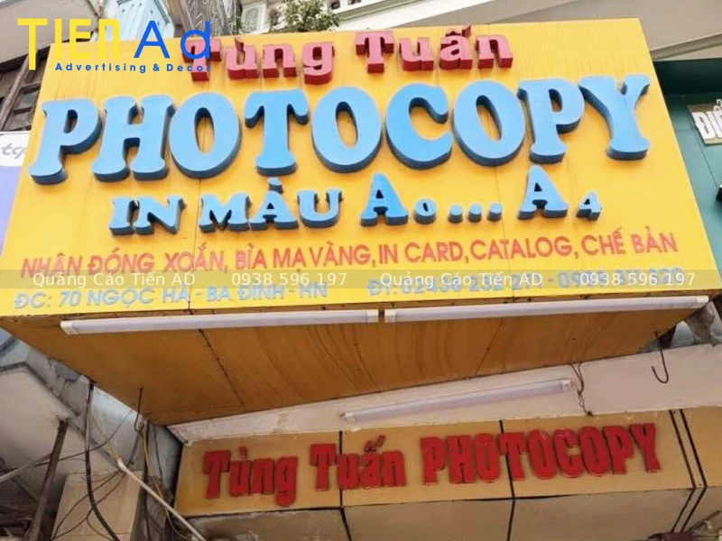 Vì sao các tiệm photocopy vừa và nhỏ ưu tiên dùng bảng hiệu bạt hiflex khung sắt