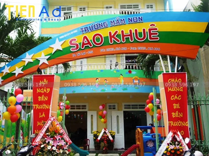 bảng hiệu trường mầm non Sao Khuê