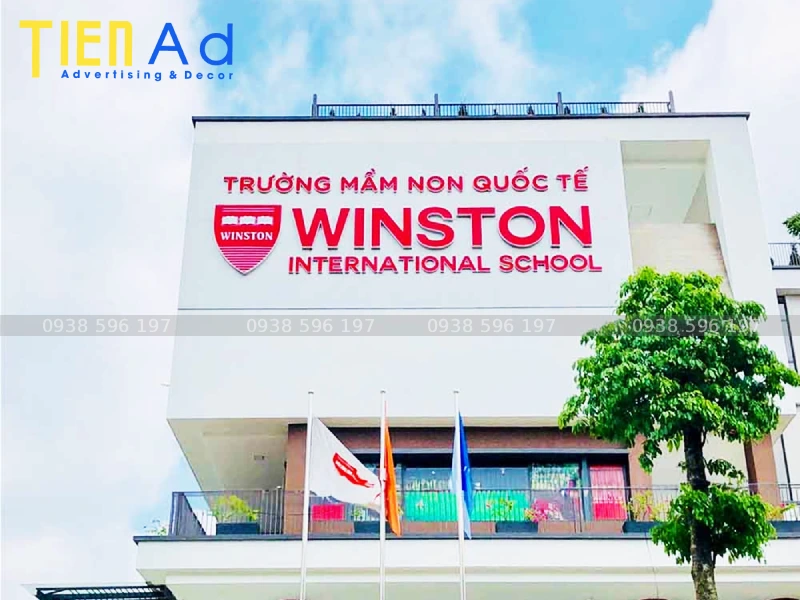 bảng hiệu trường mầm non quốc tế Winston