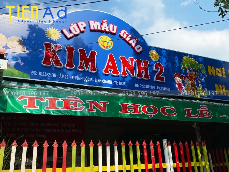 bảng quảng cáo lớp mẫu giáo Kim Anh