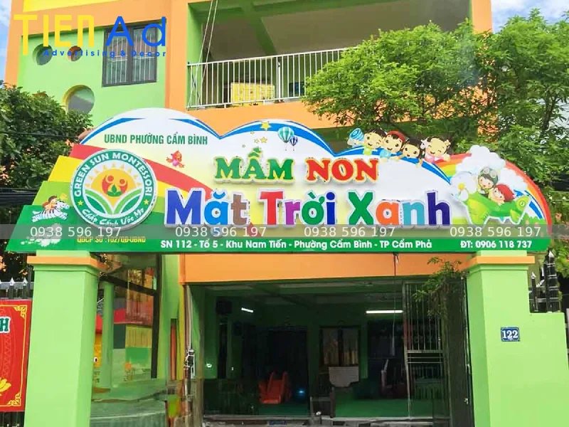 biển quảng cáo mầm non Mặt Trời Xanh