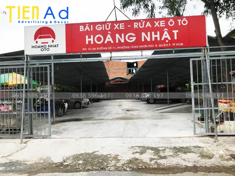 biển quảng cáo rửa xe ô tô Hoàng Nhật