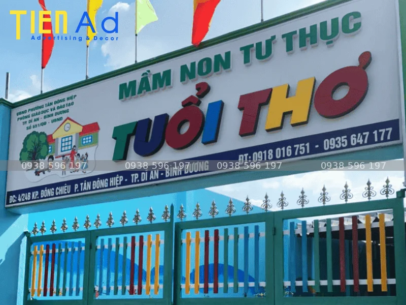 biển trường mầm non tư thục Tuổi Thơ