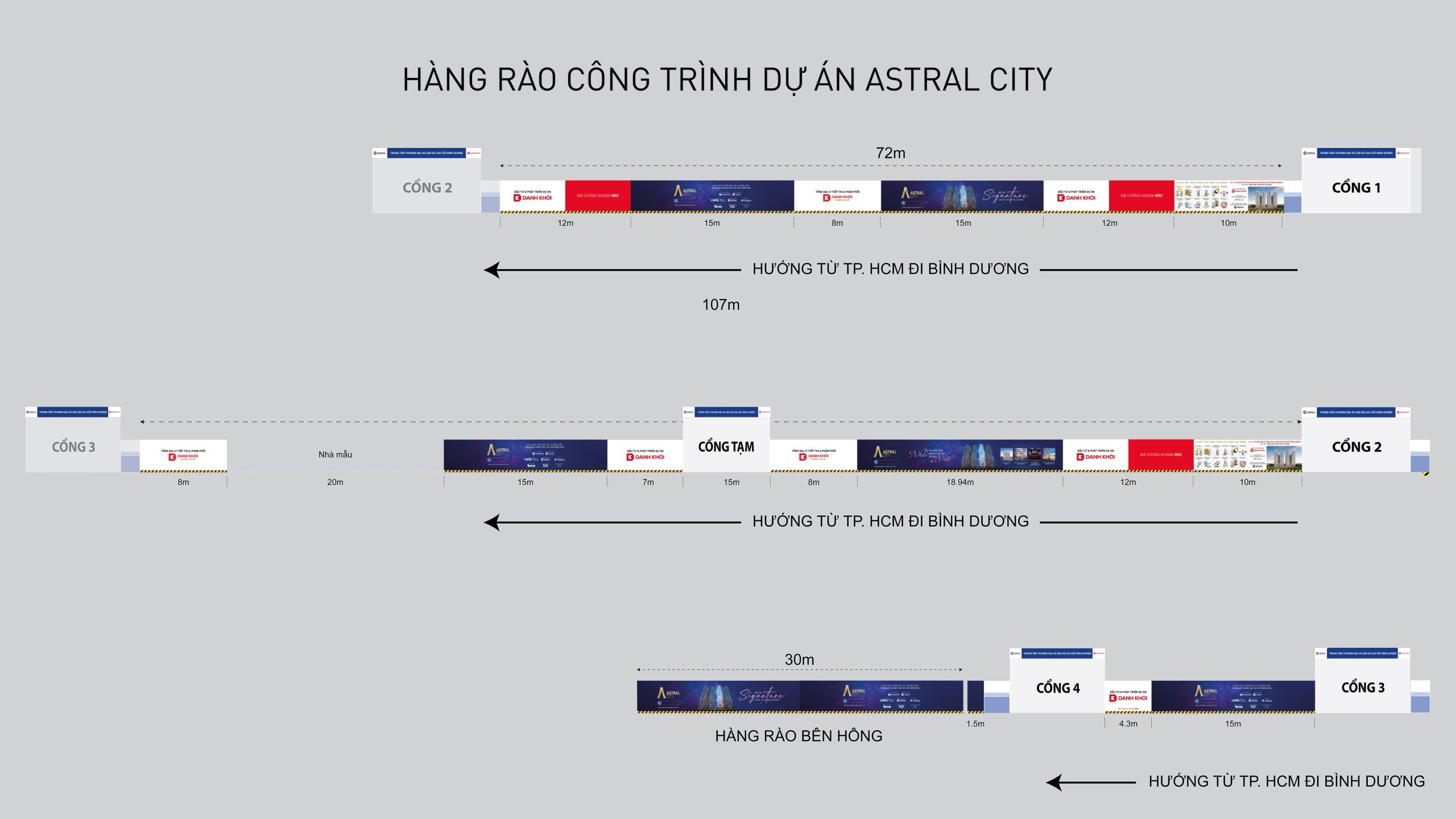 Thiết kế hàng rào quảng cáo dự án Astral City Bình Dương